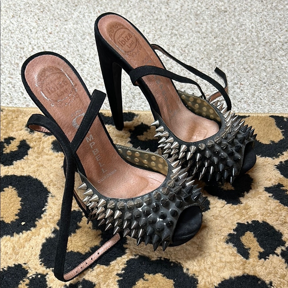 Jeffrey Campbell Black Spiked Heels